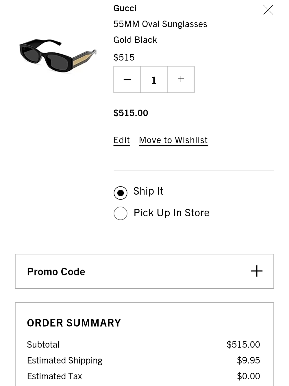 Gucci Black Frame Sunglasses with Dark Green Lenses GG2068SA - Picture 11 of 13